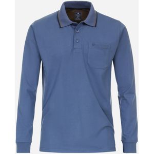 Redmond heren sweatshirt sweatstof, polo kraag, blauw dessin (middeldik) -  Maat: 4XL