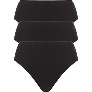 TEN CATE Basic women highleg (3-pack), dames slips middelhoge taille, zwart