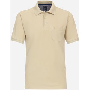 Redmond regular fit heren polo, pique, beige -  Maat: XL