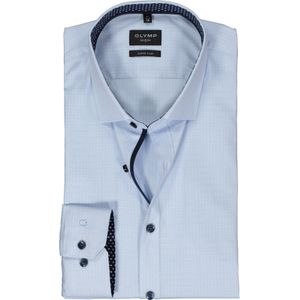 OLYMP No. 6 Six super slim fit overhemd, structuur, lichtblauw (contrast)