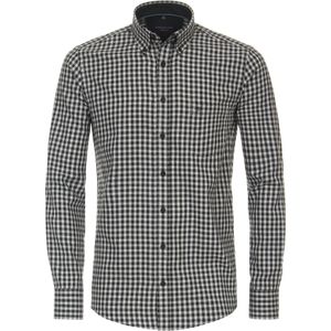 CASA MODA - Sport Casual Fit Overhemd - Antraciet Geruit - Flanel - Strijkvriendelijk