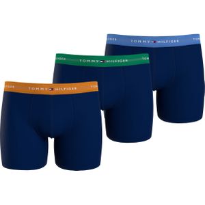 Tommy Hilfiger hipster brief (3-pack), heren slips, blauw met gekleurde tailleband - Maat: S