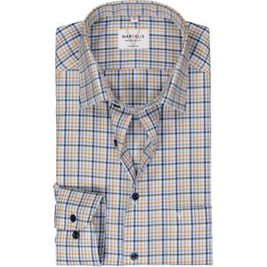 MARVELIS modern fit overhemd, mouwlengte 7, twill, blauw, geel en wit geruit 48