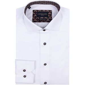 Cavallaro Napoli Faustuo slim fit overhemd, twill, wit