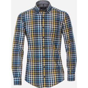 CASA MODA Sport casual fit overhemd, mouwlengte 72 cm, dobby, blauw 43/44