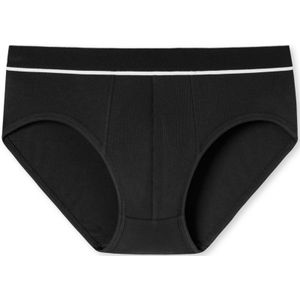 SCHIESSER Retro Rib slip (1-pack), heren midi-slip dubbelrib biologisch katoen zwart