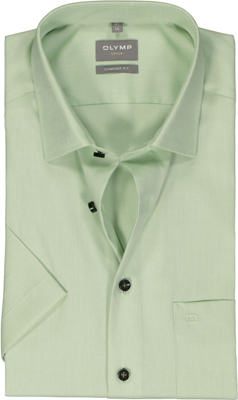 OLYMP comfort fit overhemd, korte mouw, structuur, groen