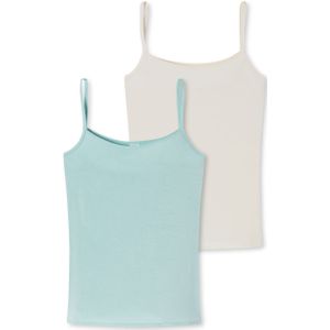 SCHIESSER Modal Essentials singlet (2-pack), dames spaghettitops blauw -  Maat: 46