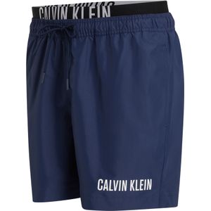Calvin Klein Medium Drawstring double waistband swimshort, heren zwembroek, navy blauw -  Maat: S