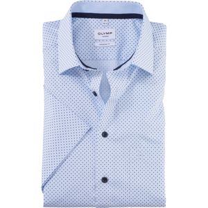 OLYMP Tendenz modern fit overhemd, korte mouw, popeline, bleu dessin 41