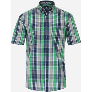 3 voor 99 | Redmond modern fit overhemd, korte mouw, popeline, groen geruit 37/38