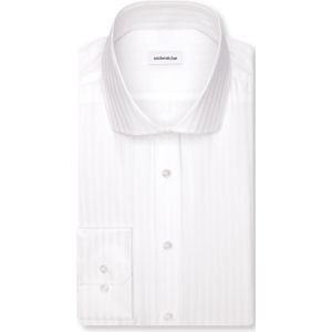 Seidensticker - Businessoverhemd - Wit - Regular 1/1 Kent Kraag Gestreept