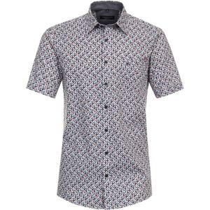 CASA MODA Sport comfort fit overhemd, korte mouw, chambray, blauw dessin