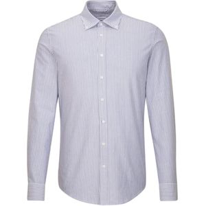 Seidensticker - Oxford - Overhemd - Blauw Gestreept - Extra Slim Fit