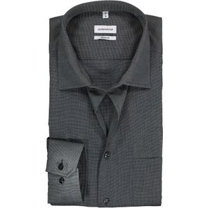 Seidensticker regular fit overhemd, mouwlengte 7, grijs 46