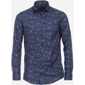 VENTI modern fit overhemd, dobby, blauw dessin 47