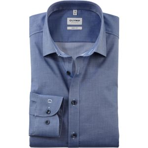 OLYMP Level 5 body fit overhemd, twill, rookblauw