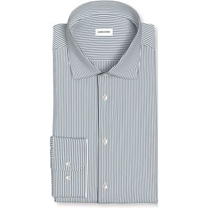 Seidensticker shaped fit overhemd, popeline, groen gestreept
