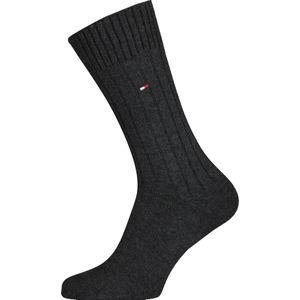 Tommy Hilfiger True America Socks (2-pack), herensokken katoen, antraciet -  Maat: 39-42