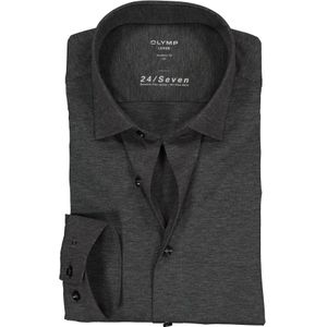 OLYMP Luxor 24/Seven modern fit overhemd, antraciet grijs tricot 46