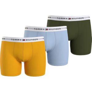 Tommy Hilfiger boxer brief (3-pack), heren boxers extra lang, geel, lichtblauw, olijfgroen -  Maat: XL