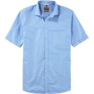 OLYMP Casual modern fit overhemd, korte mouw, popeline, bleu