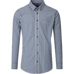 CASA MODA Sport casual fit overhemd, structuur, donkerblauw met wit en groen geruit