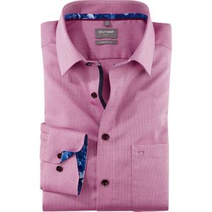 OLYMP Luxor comfort fit overhemd, structuur, fuchsia dessin 39