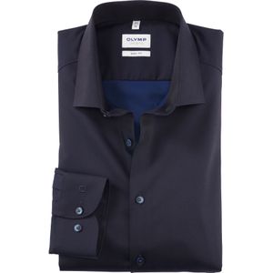 OLYMP Level 5 body fit overhemd, satijnbinding, nachtblauw