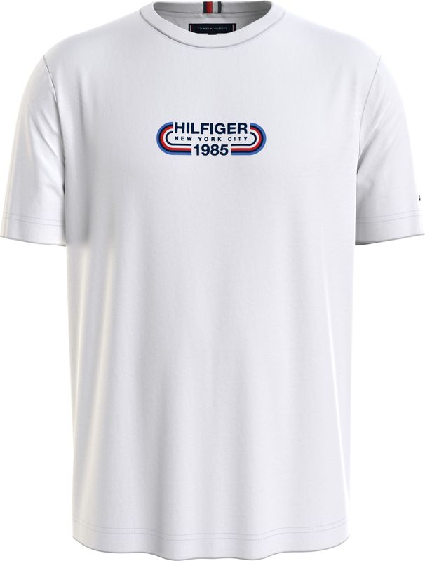Tommy Hilfiger Hilfiger Track Graphic Tee - heren T-shirt korte mouw O-hals - wit
