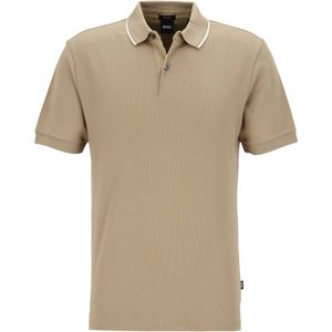 BOSS Prout regular fit heren polo, pique, licht beige