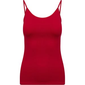 RJ Bodywear Pure Color dames spaghetti top (1-pack), hemdje met smalle verstelbare bandjes, donkerrood