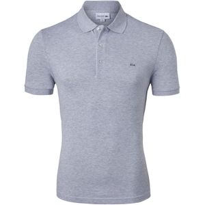 Lacoste stretch slim fit polo, heren polo extra getailleerd, zilvergrijs melange