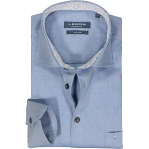 Ledub modern fit overhemd, twill, middenblauw