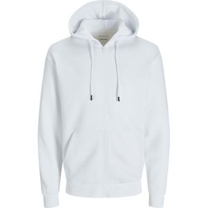 JACK & JONES Bradley sweat zip hood regular fit, heren sweatvest katoenmengsel met capuchon, wit