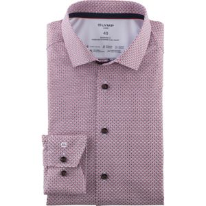 OLYMP Luxor 24/7 modern fit overhemd, tricot, rood dessin