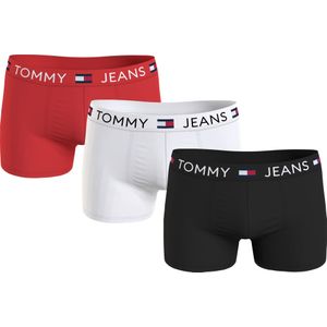 Tommy Hilfiger trunk (3-pack), heren boxers normale lengte, donkerblauw, wit, rood -  Maat: XL