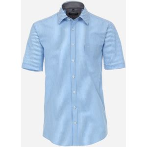 CASA MODA Sport casual fit overhemd, korte mouw, seersucker, blauw gestreept 39/40