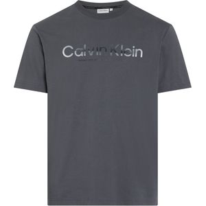 Calvin Klein Diffused Logo T-shirt, heren T-shirt korte mouw O-hals, grijs -  Maat: XL