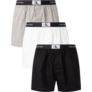 Calvin Klein Woven Boxers (3-pack), heren boxers wijd katoen, multicolor -  Maat: S