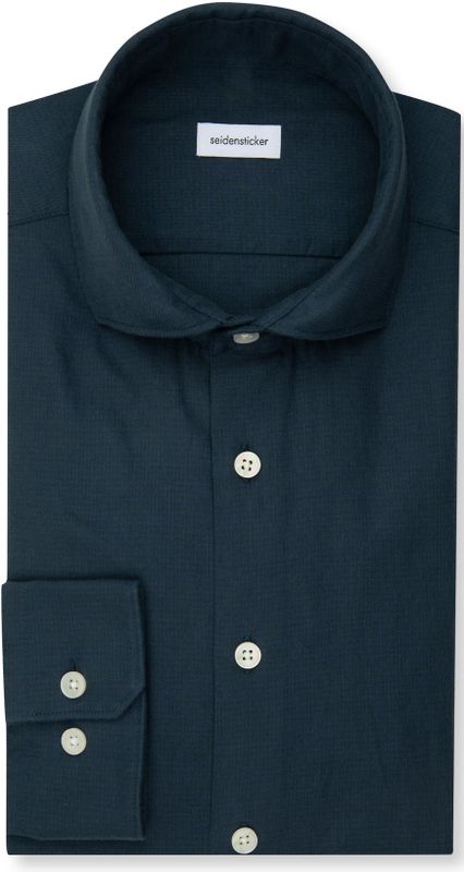 Seidensticker slim fit overhemd, popeline, blauw geruit