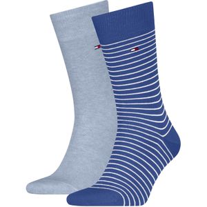 Tommy Hilfiger Small Stripe Sock (2-pack), heren sokken, blauw gestreept