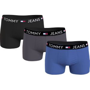 Tommy Hilfiger trunk (3-pack), heren boxers normale lengte, zwart, antraciet, kobalt -  Maat: M