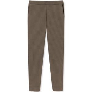 SCHIESSER Mix+Relax loungebroek lang, dames broek lange interlock biokatoen boorden taupe