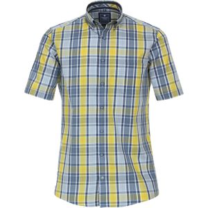 3 voor 99 | Redmond comfort fit overhemd, korte mouw, popeline, blauw geruit