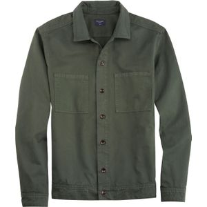 OLYMP Casual modern fit overhemd, twill, grijsgroen 39/40