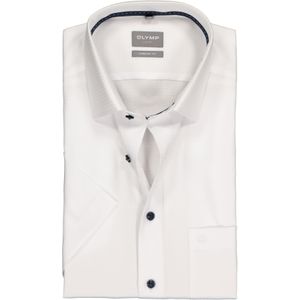 OLYMP comfort fit overhemd, korte mouw, structuur, wit (contrast) 40