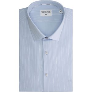 Calvin Klein slim fit overhemd, Poplin Logo Print Slim Shirt, lichtblauw dessin 45
