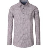 CASA MODA - Sport Comfort Fit - Overhemd - Wit met Blauw Beige en Rood Dessin