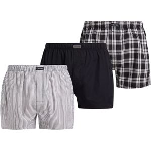 Calvin Klein Woven Boxers (3-pack), heren boxers wijd katoen, blauw, gestreept en geruit